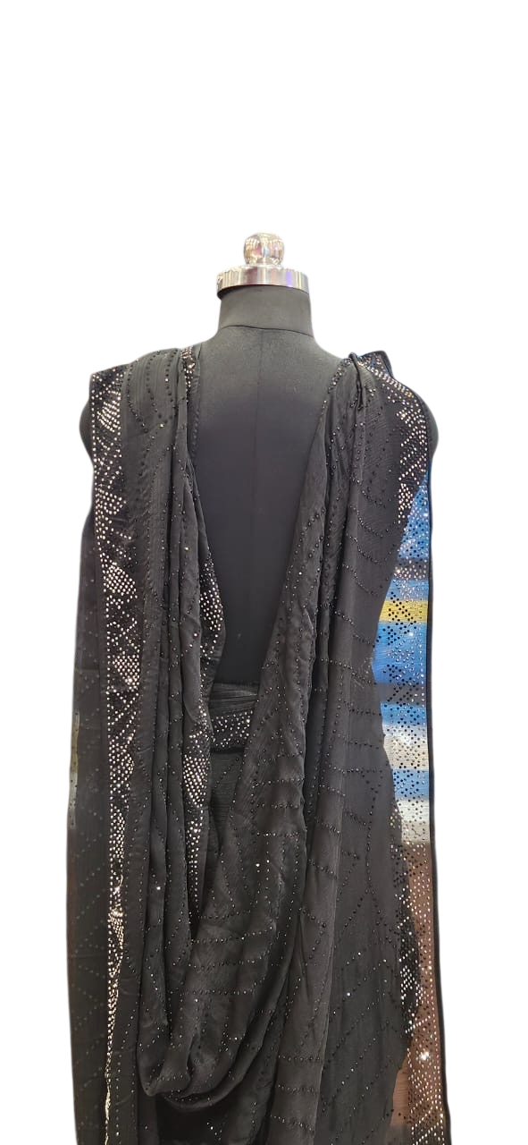 The Noir Galaxy Sequin Saree