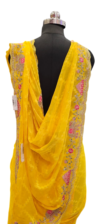 The Canary Heritage Scallop Saree