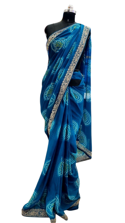 Azure Blossom  Saree