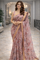 Mauve Mist Floral Chiffon Saree