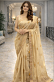 Sahara Gold Striped Chanderi Saree