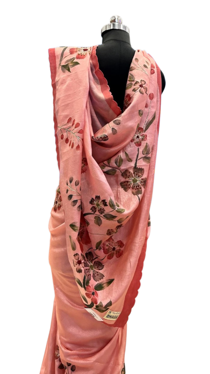 Blush Bloom Scalloped  Saree