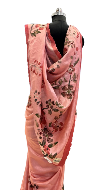 Blush Bloom Scalloped  Saree