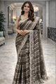 Charcoal Grey Embroidered Grace Saree