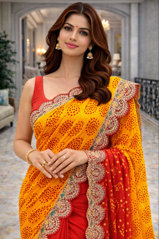 Sunshine Bandhani Designer Saree