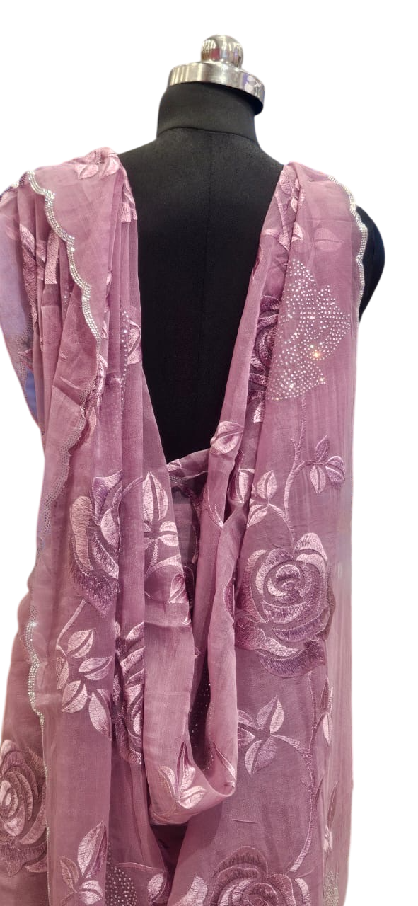 The Lavender Rose Shimmer Saree