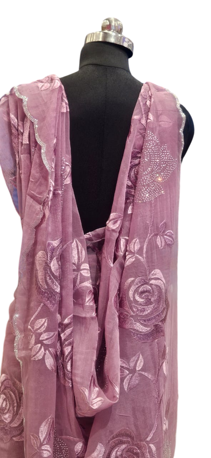 The Lavender Rose Shimmer Saree