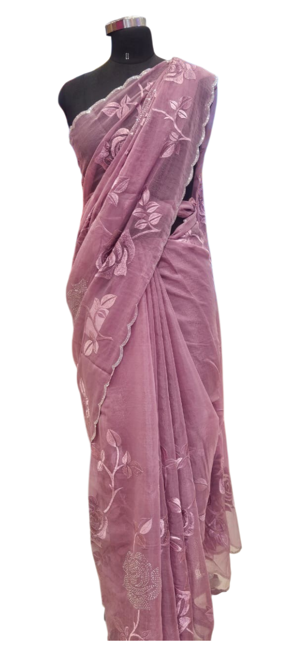The Lavender Rose Shimmer Saree