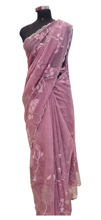 The Lavender Rose Shimmer Saree