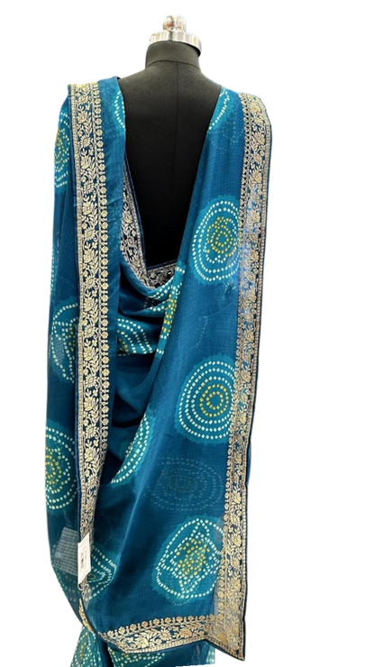 Azure Blossom  Saree