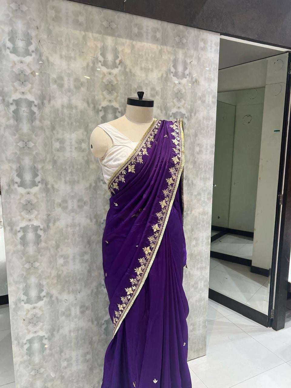 The Royal Violet Gota Patti Saree (1001)