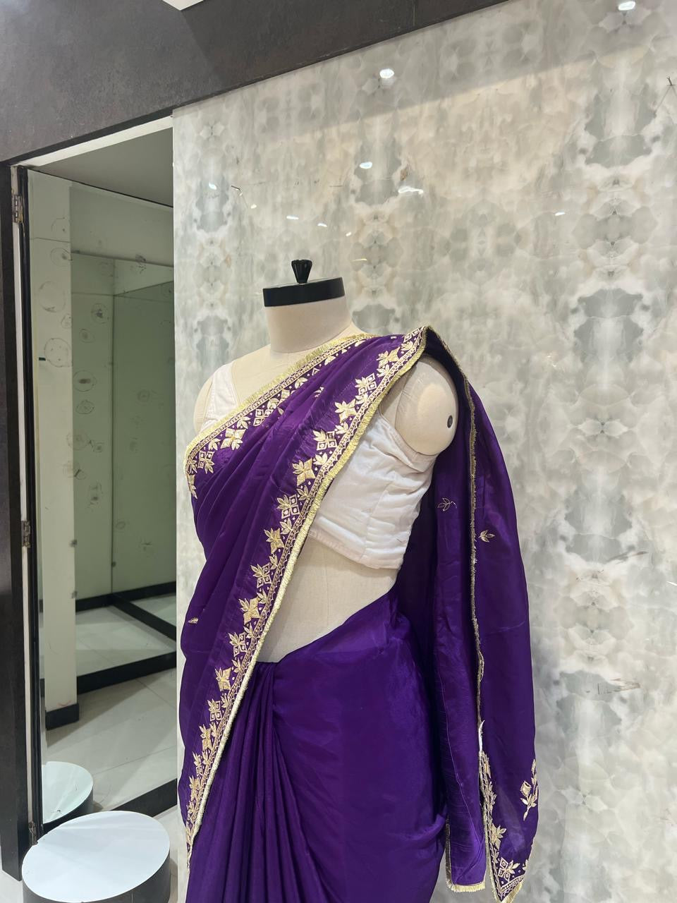 The Royal Violet Gota Patti Saree (1001)