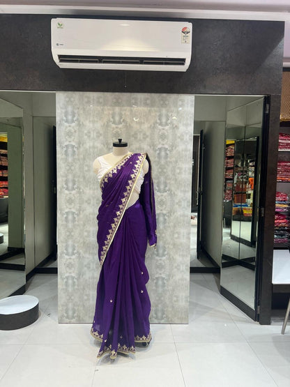 The Royal Violet Gota Patti Saree (1001)