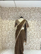 The Cocoa Ajrakh Heritage Saree With Stitch Blouse (1003)