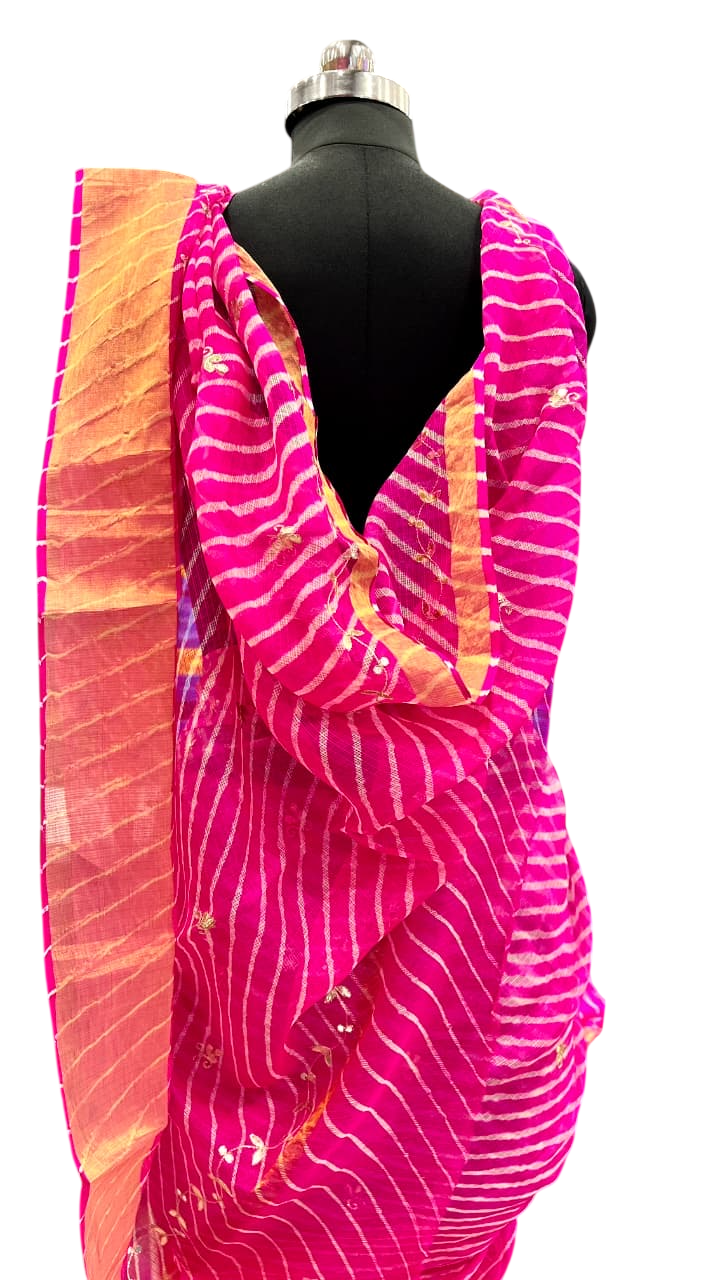 Pink Leheriya Grace Saree