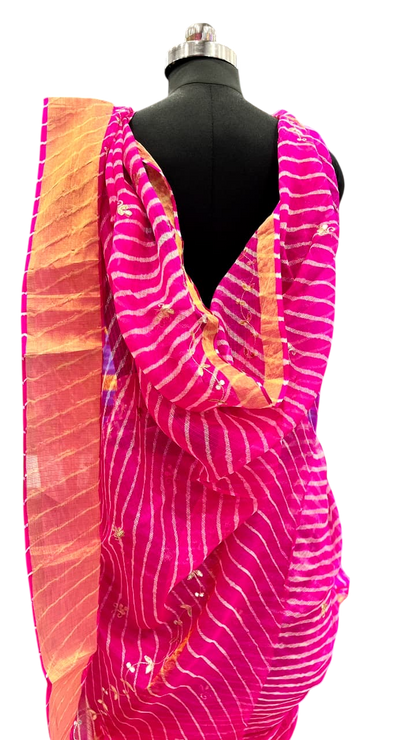 Pink Leheriya Grace Saree