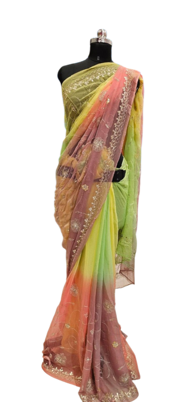Pastel Harmony Ombre Saree