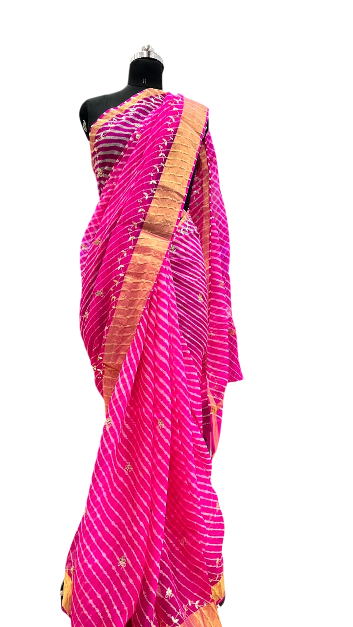 Pink Leheriya Grace Saree