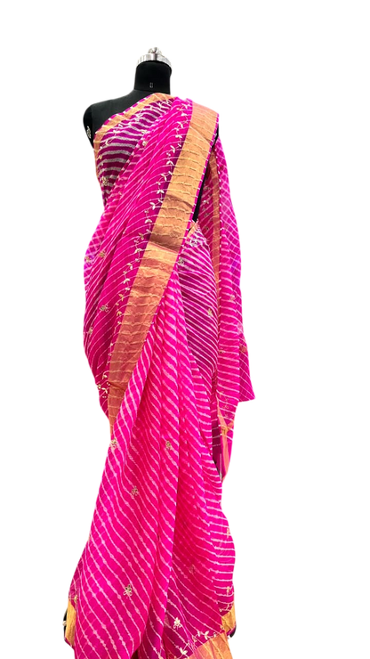 Pink Leheriya Grace Saree