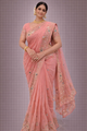Blush Peacock Embroidered Saree