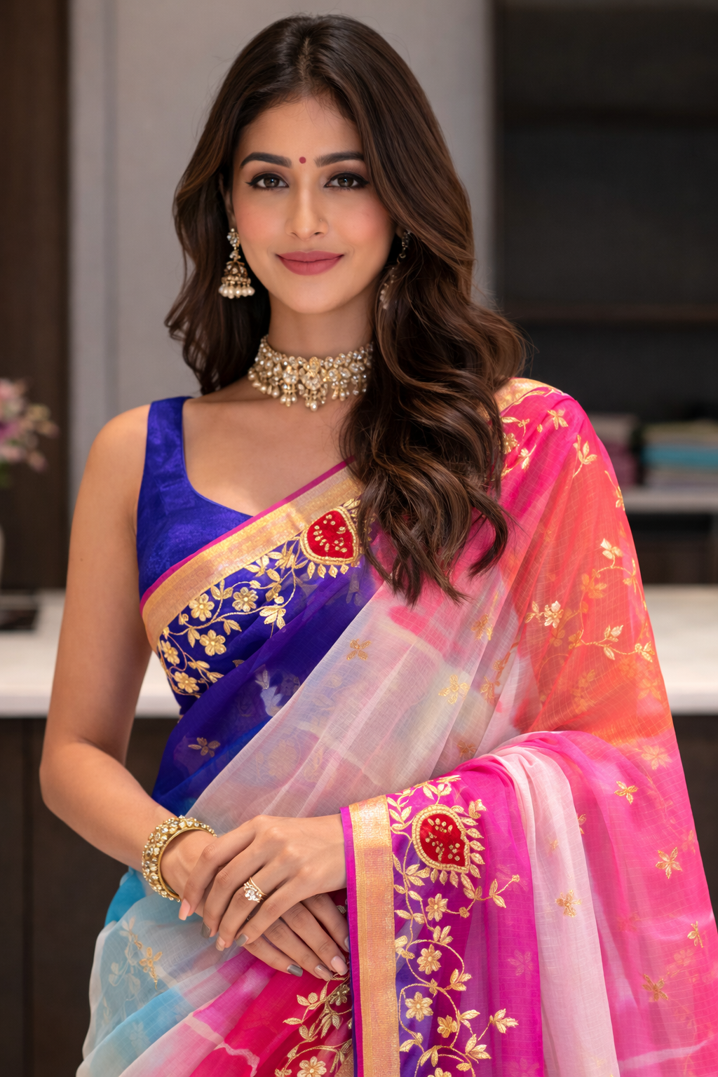 Rainbow Breeze Embroidered Saree