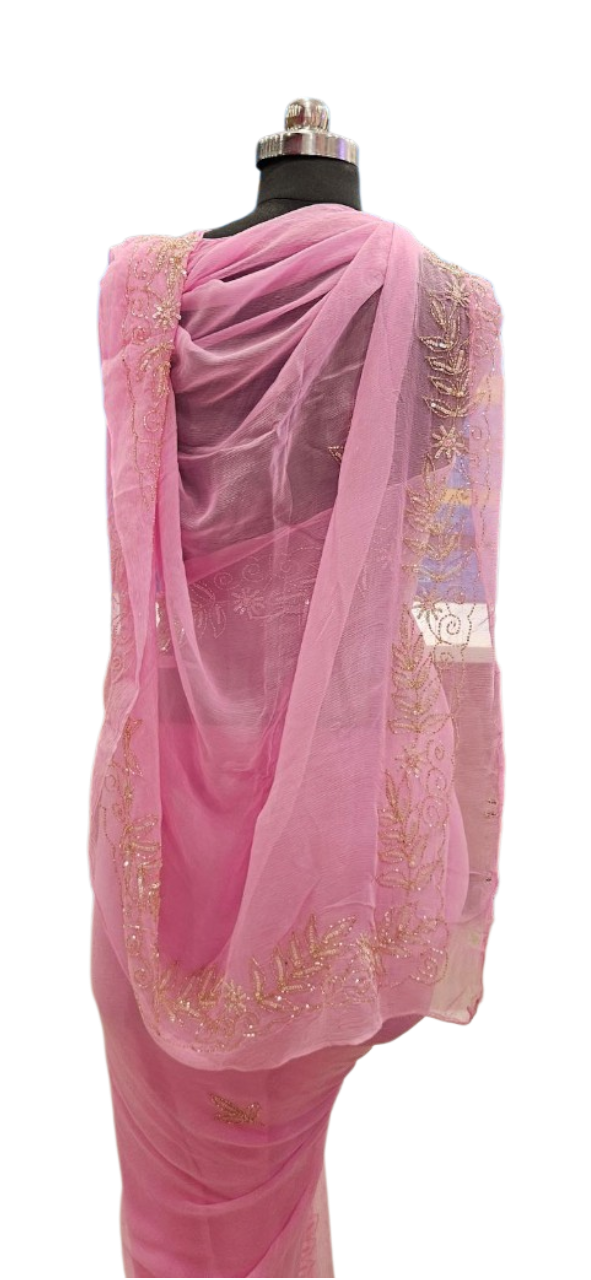 Blush Pink Zari Grace Saree