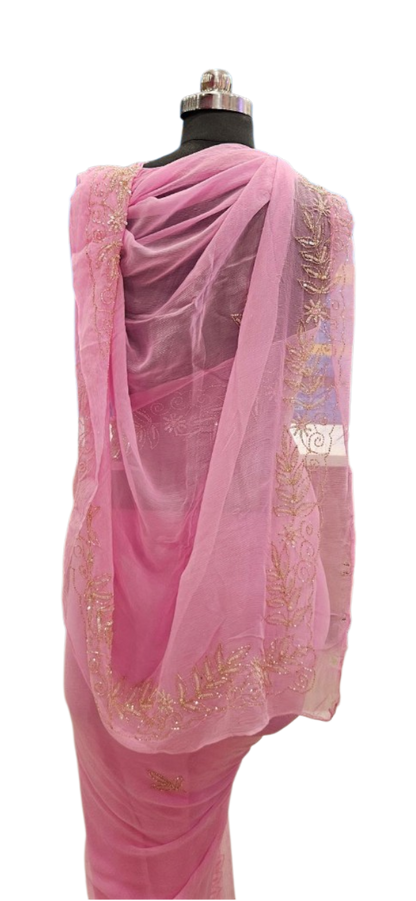 Blush Pink Zari Grace Saree
