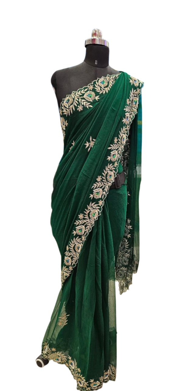 Emerald Peacock Elegance Saree