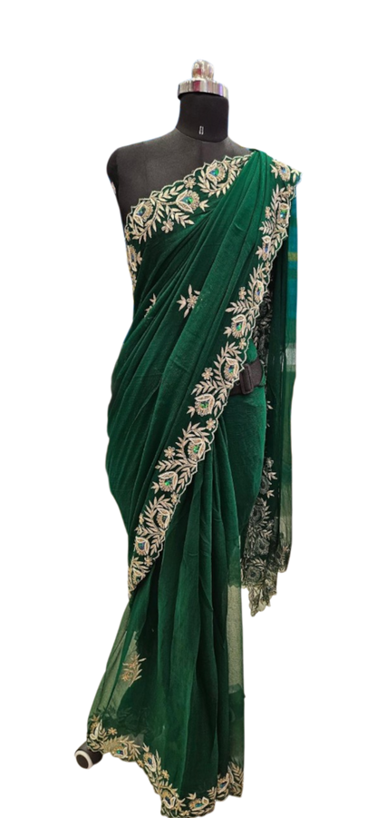 Emerald Peacock Elegance Saree