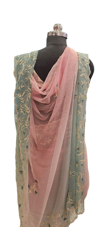 Pastel Harmony Embroidered Saree