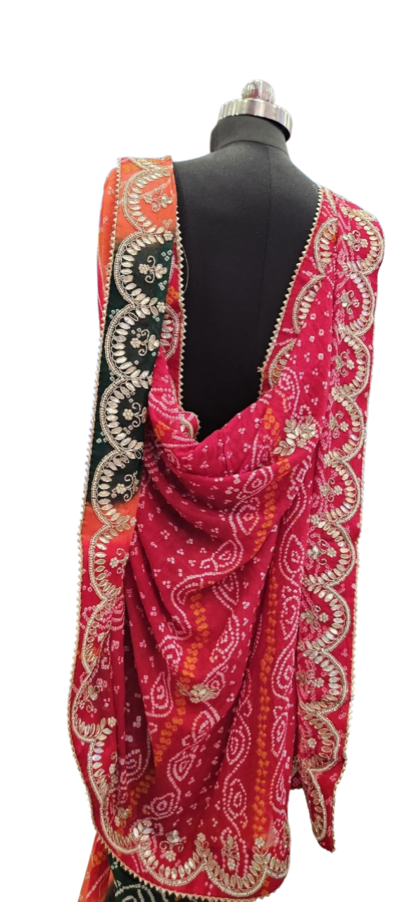 Rangriti Bandhani Embroidered Saree