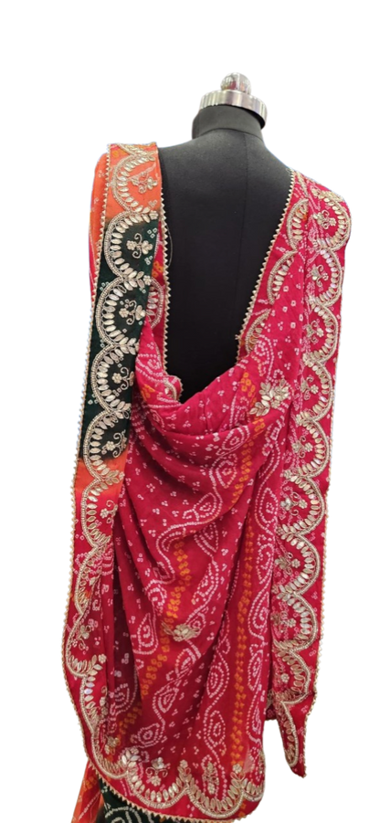 Rangriti Bandhani Embroidered Saree