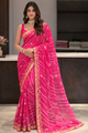 Royal Pink Leheriya Charm Saree