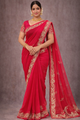 Ruby Bloom Zari Embroidered Saree