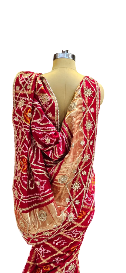 The Azure Skies Bandhej/Bandhani Saree