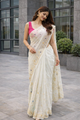 The Moonlit Pearl Pure Chiffon Saree