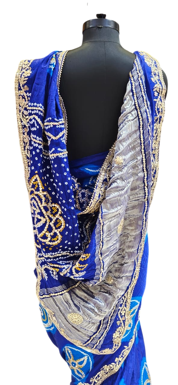 The Verdant Vine Bandhej/Bandhani Saree