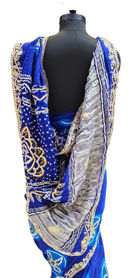 The Verdant Vine Bandhej/Bandhani Saree