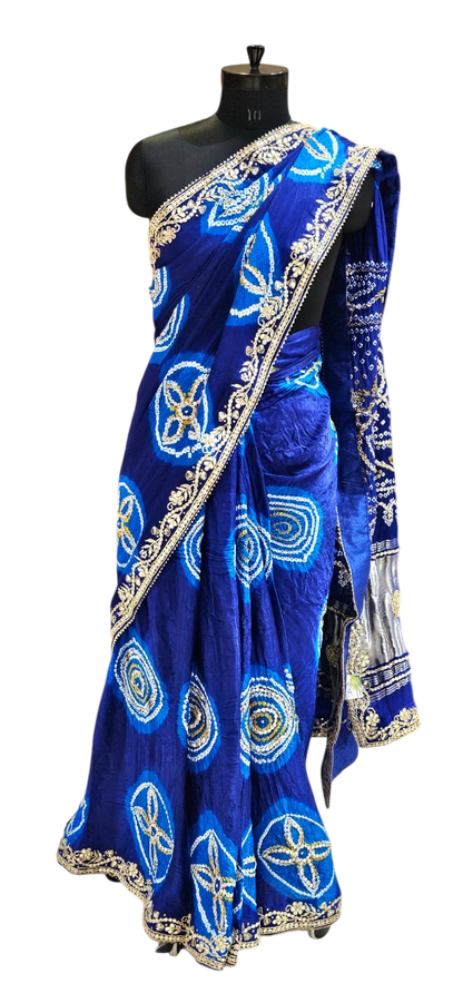The Verdant Vine Bandhej/Bandhani Saree