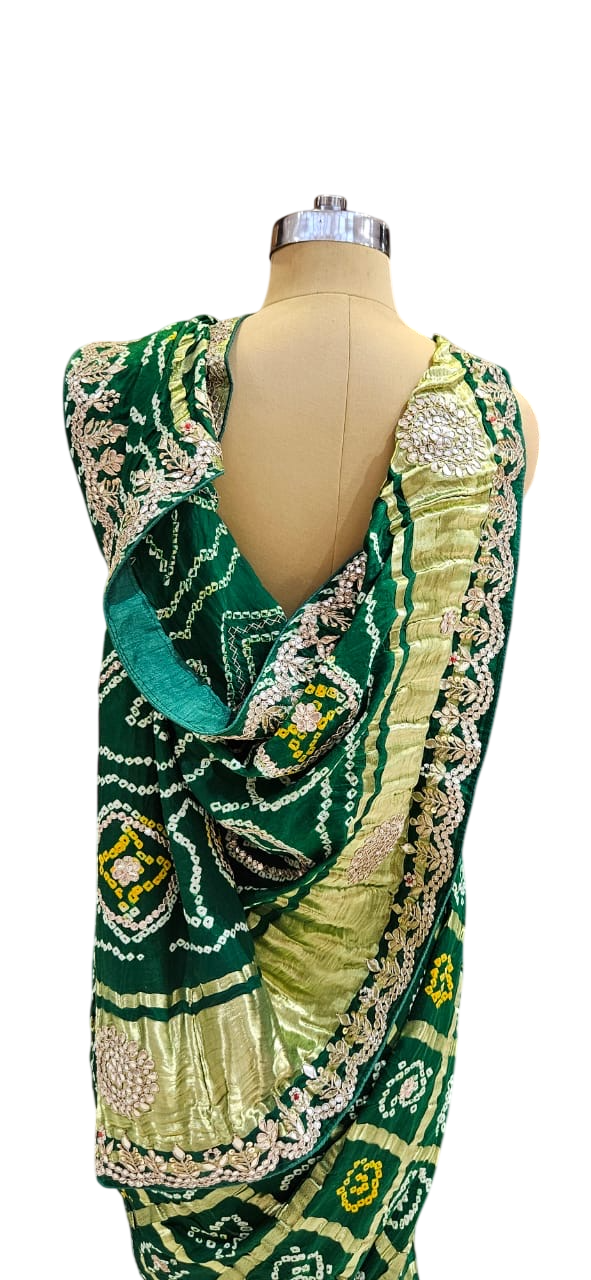 The Marigold Bloom Bandhani/Bandhej Saree