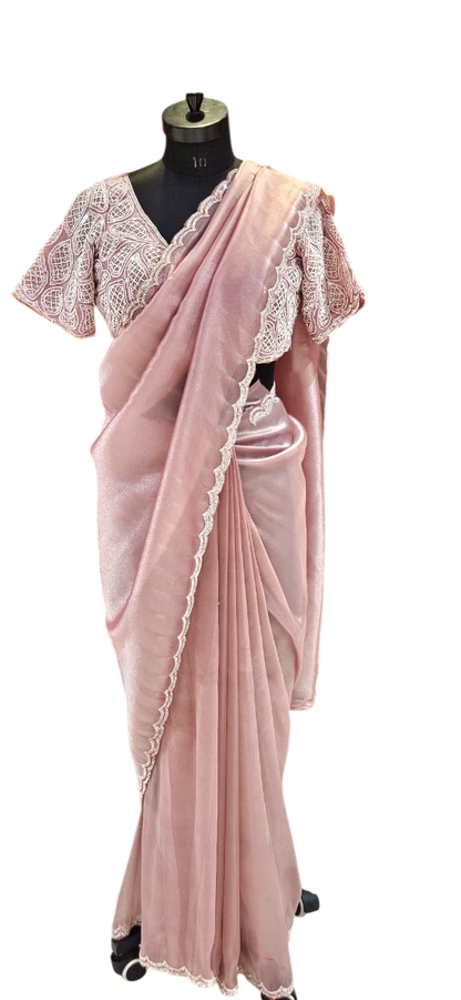 The Blush Radiance  Saree With Designer Stitch Blouse