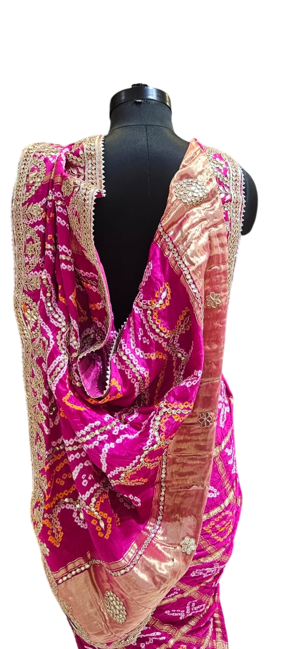 The Citrine Sunshine Bandhani/Bandhej Saree