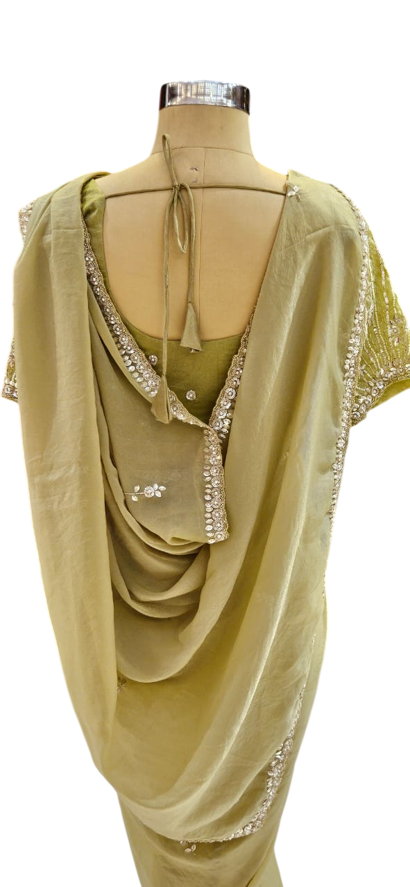 The Sage Sequin Muse Saree With Designer Stitch Blouse