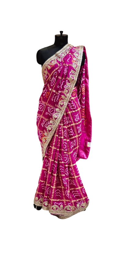The Citrine Sunshine Bandhani/Bandhej Saree