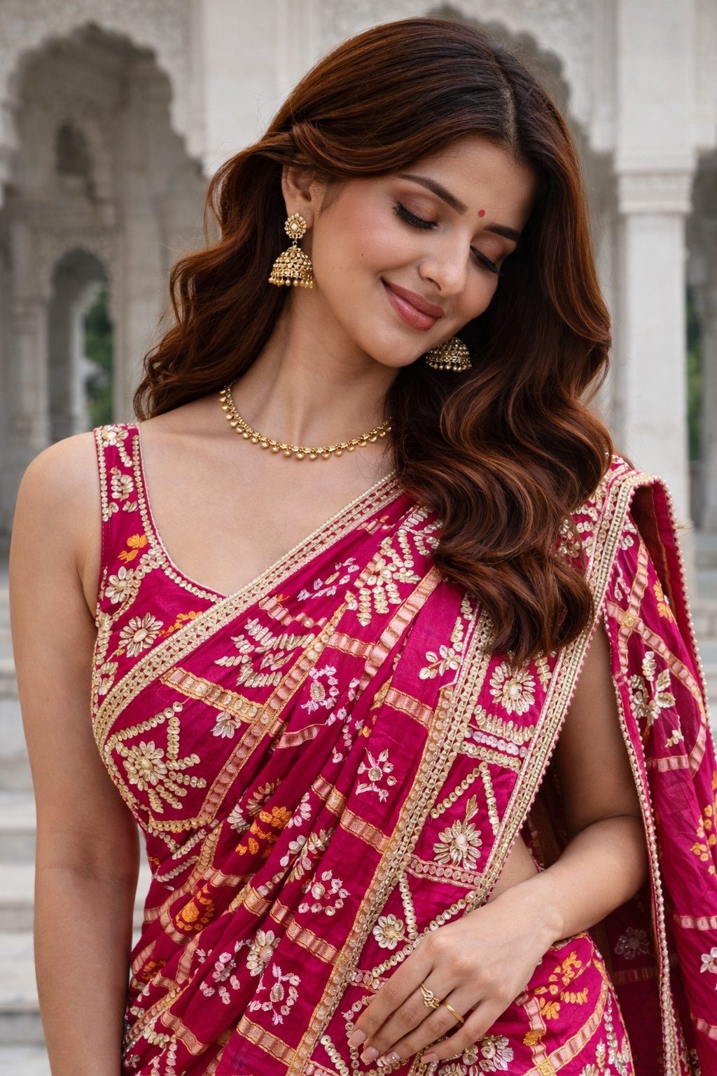 The Citrine Sunshine Bandhani/Bandhej Saree