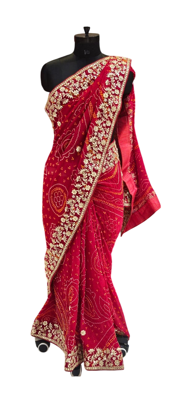 The Radiant Sunbeam Bandhej/Bandhani Saree