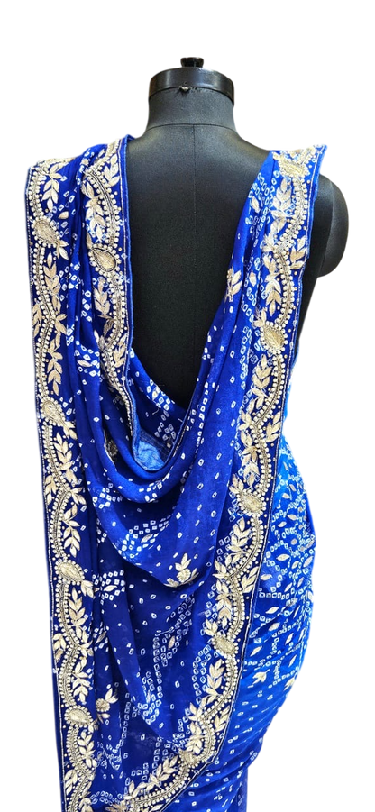 The Sapphire Regal Bandhej/Bandhani Saree