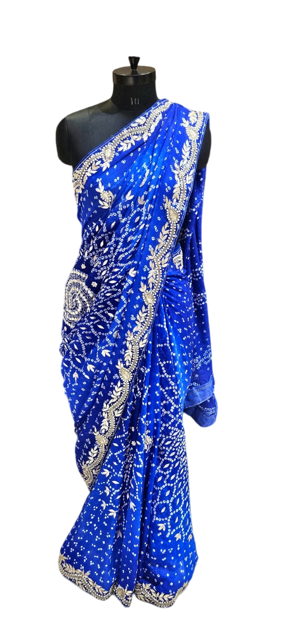 The Sapphire Regal Bandhej/Bandhani Saree