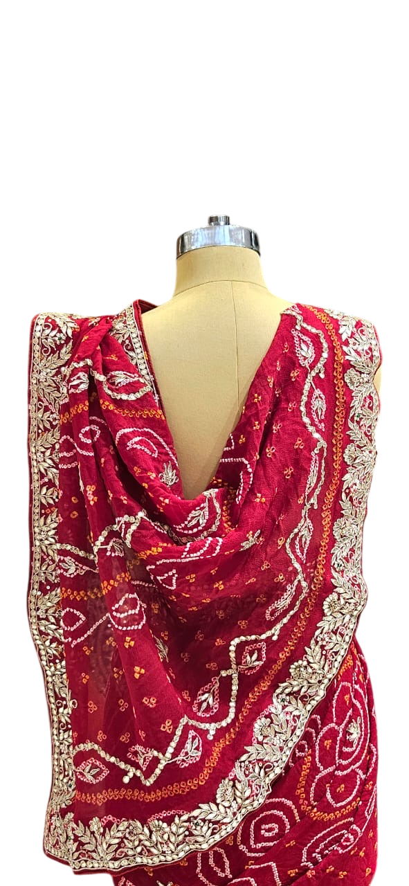 The Ruby Bandhej/Bandhani Heirloom Saree