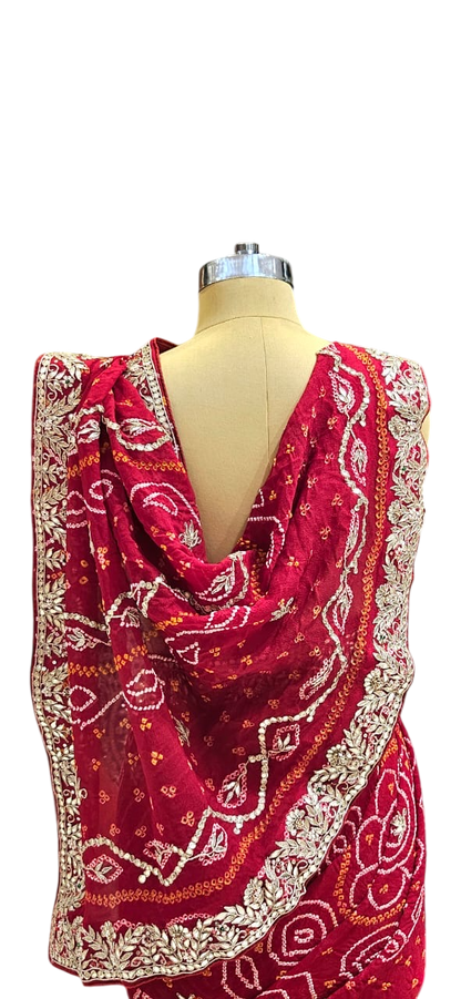 The Ruby Bandhej/Bandhani Heirloom Saree
